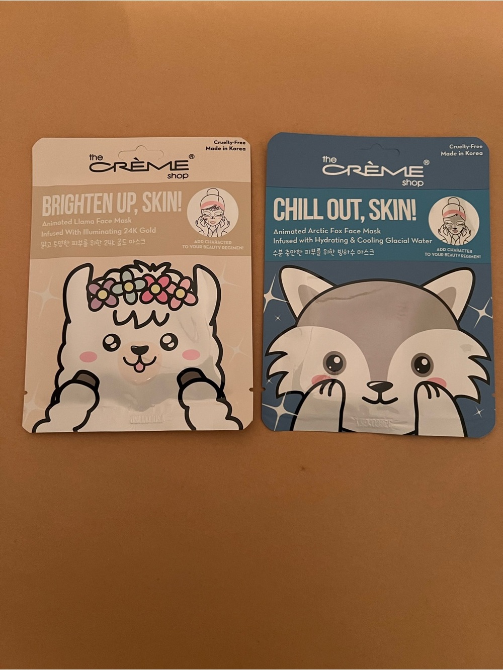 The Crème Shop 'Brighten Up, Skin!' Llama Face Mask - Pink & Cream